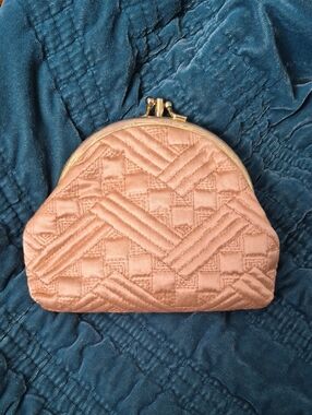 Vintage Classic Quilted Kiss-Lock Coin Purse Clutch Wallet